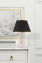 Opviq Lámpara de Mesa Balloon Negro, Blanco y Dorado